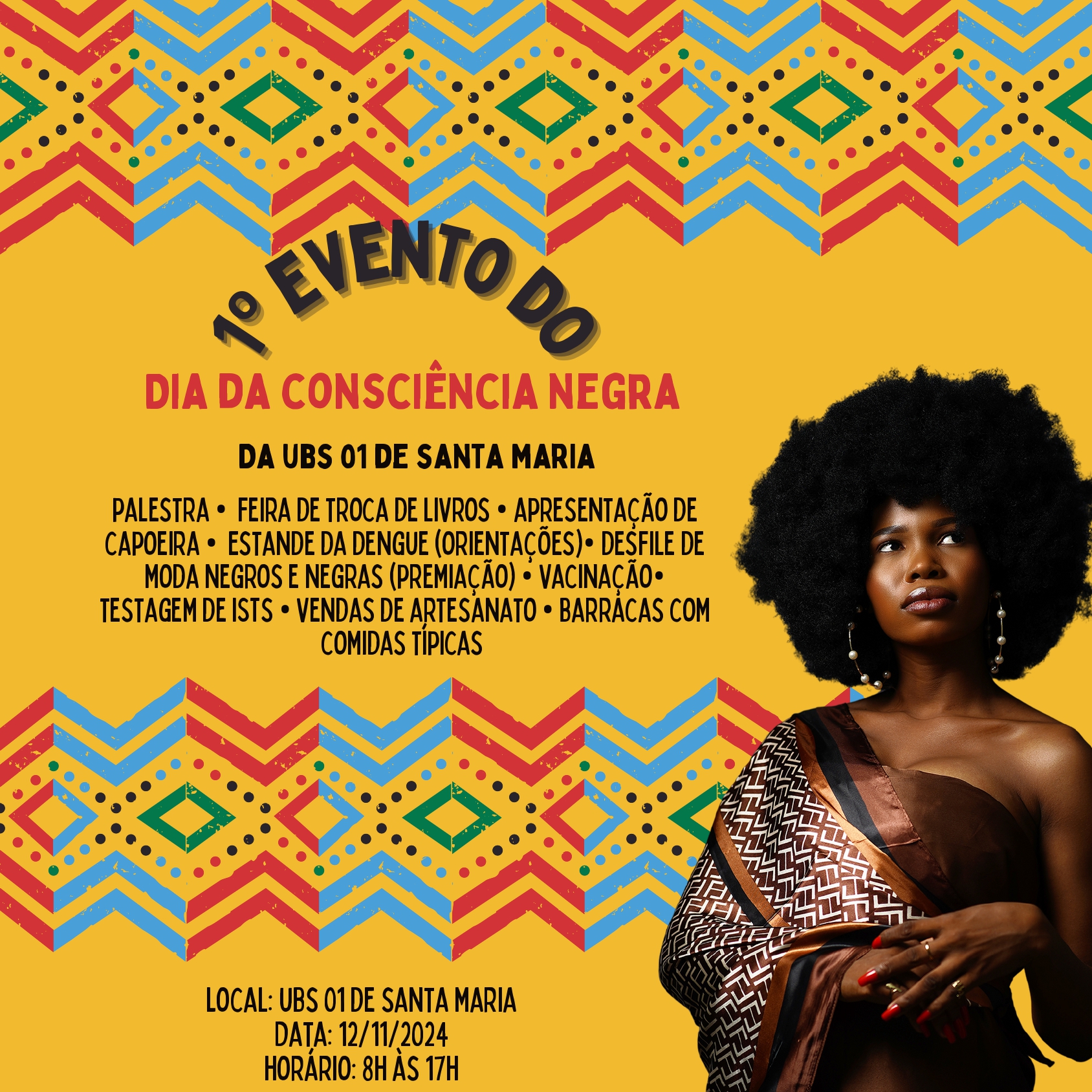 Capa da notícia: UBS 1 de Santa Maria promove primeiro evento do Dia da Consciência Negra